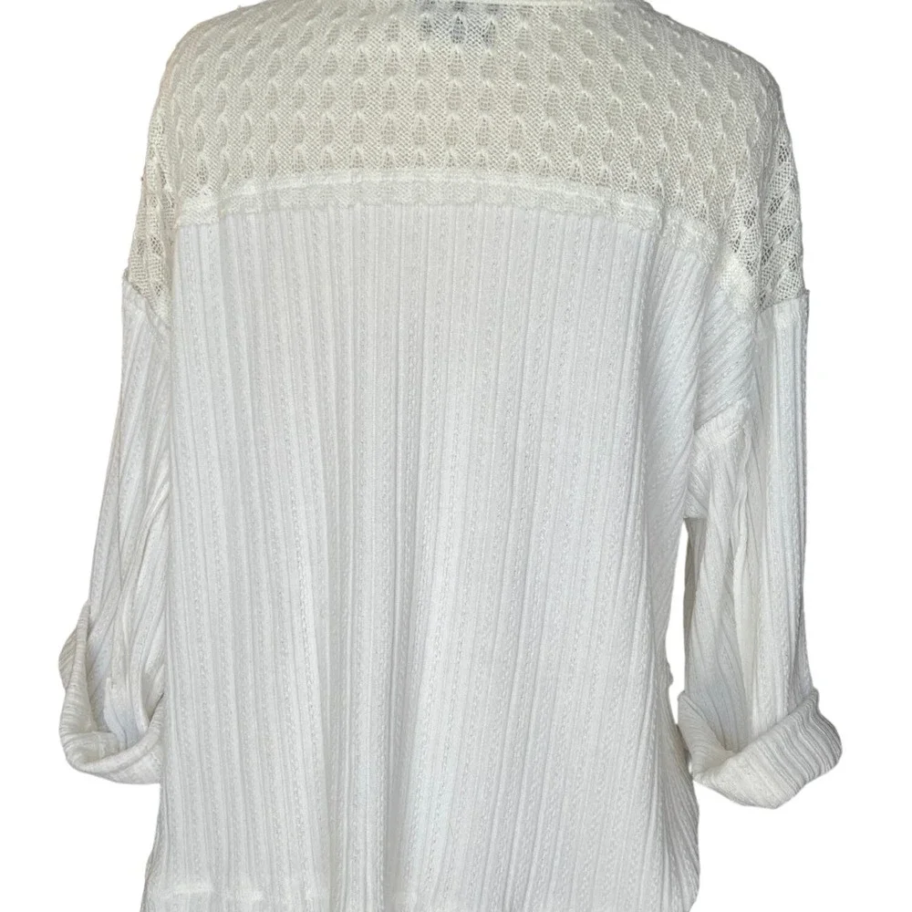 Miss Me White Knit 3/4 Sleeve Womens‎ XS